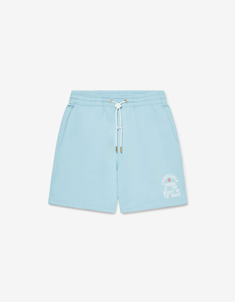 Casablanca Blue Beauty of the World Sweat Shorts MS25-JTR-003-03